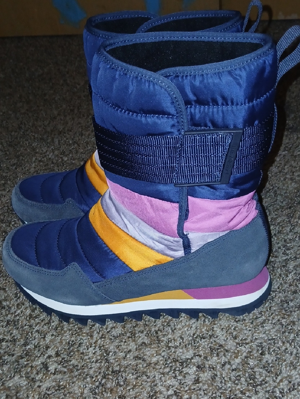Womens Merrell Alpine Tall Wrap Waterproof Winter Boots Blue Pink J001622 SZ: 8